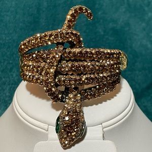 Gorgeous Brand New Cara Couture Snake Bejeweled Cuff bracelet